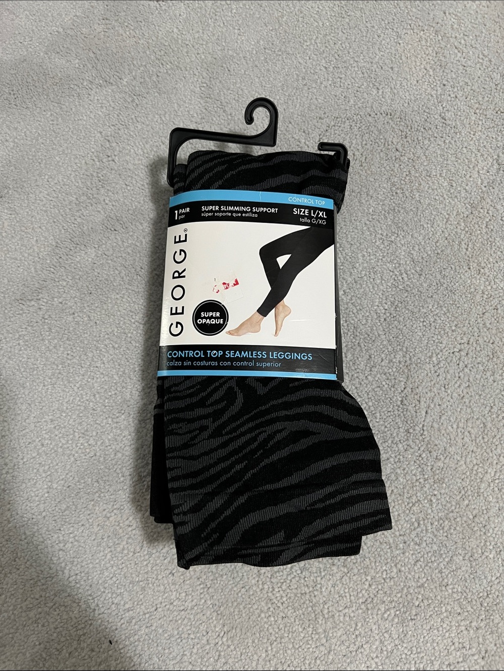 George Black Zebra-Striped Control Top Seamless Leggings
